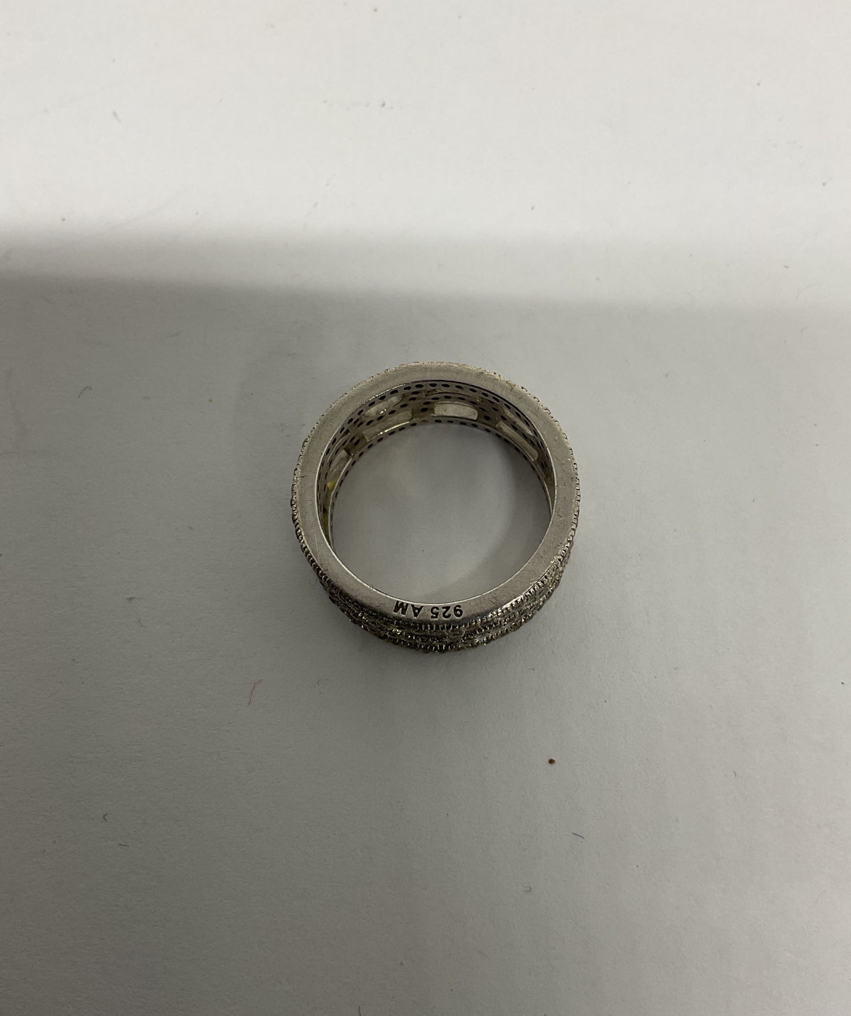 925 AM Sterling Silver size 7.5 Ring with Rhinestones