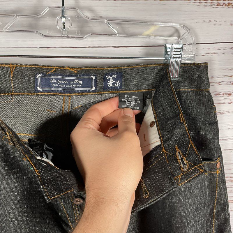 LRG Dark Gray Lion Embroidered Y2K Skater Jeans - Size 32/33