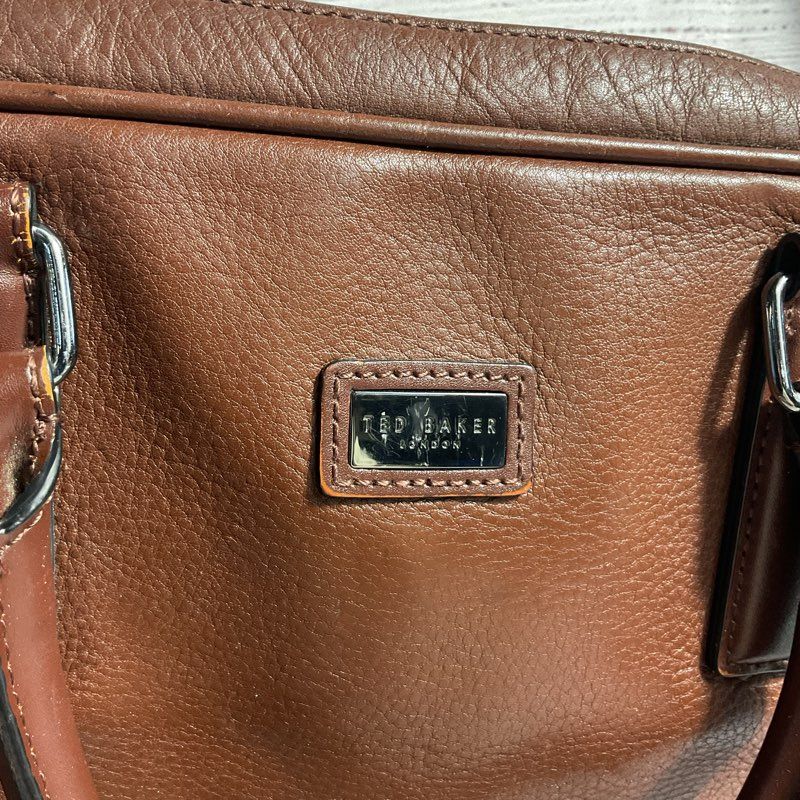 Ted Baker Brown Leather Messenger Bags Shoulder Strap Briefcase