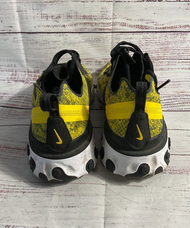 Nike React Element 55 Speed Women's 9.5 Yellow Snakeskin Shoes CT1551 700