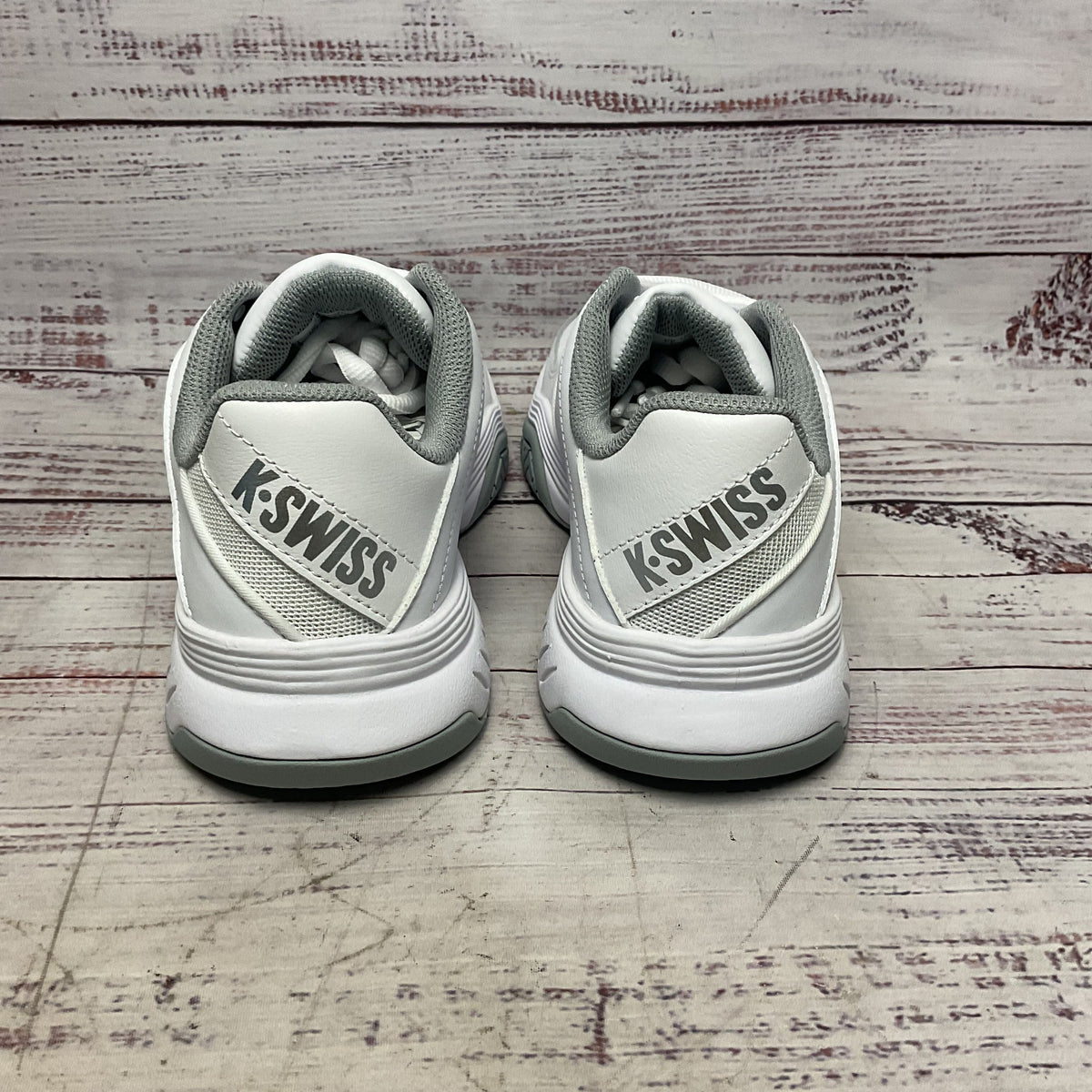 K-Swiss Court Express White Highrise Silver Sneaker Shoe Women Size 7.5 New