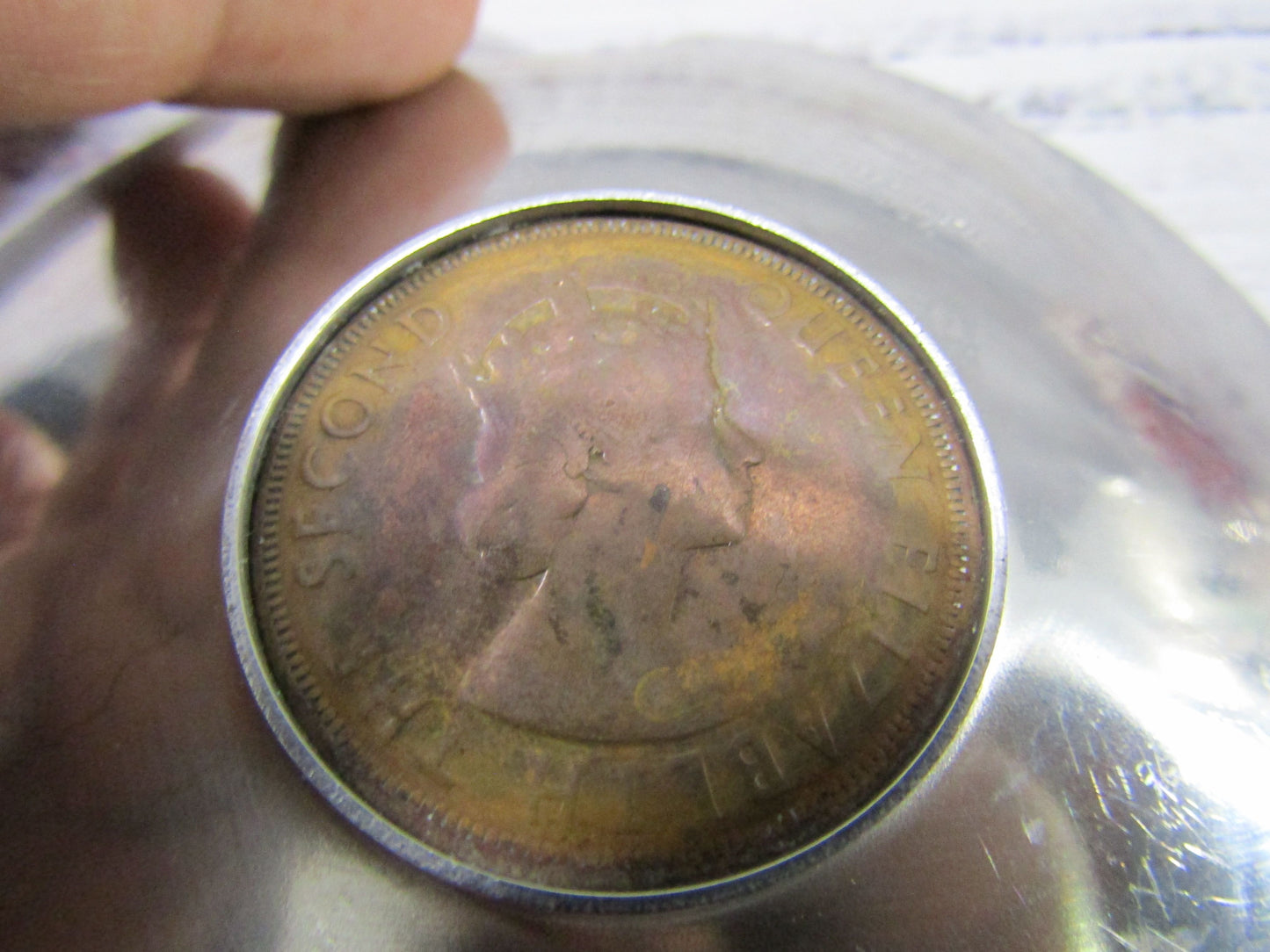 Old Hall British Caribbean Territories 2 Cent Trinket Bowl Made in England
