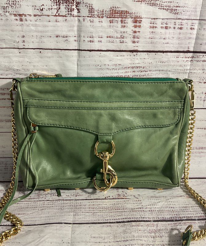 Rebecca Minkoff Women's Green Leather Mac Clutch Shoulder Bag
