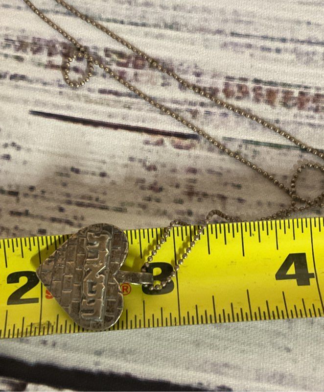 Sterling Silver 925 Vintage Judaica Hebrew Pendant Chain Necklace