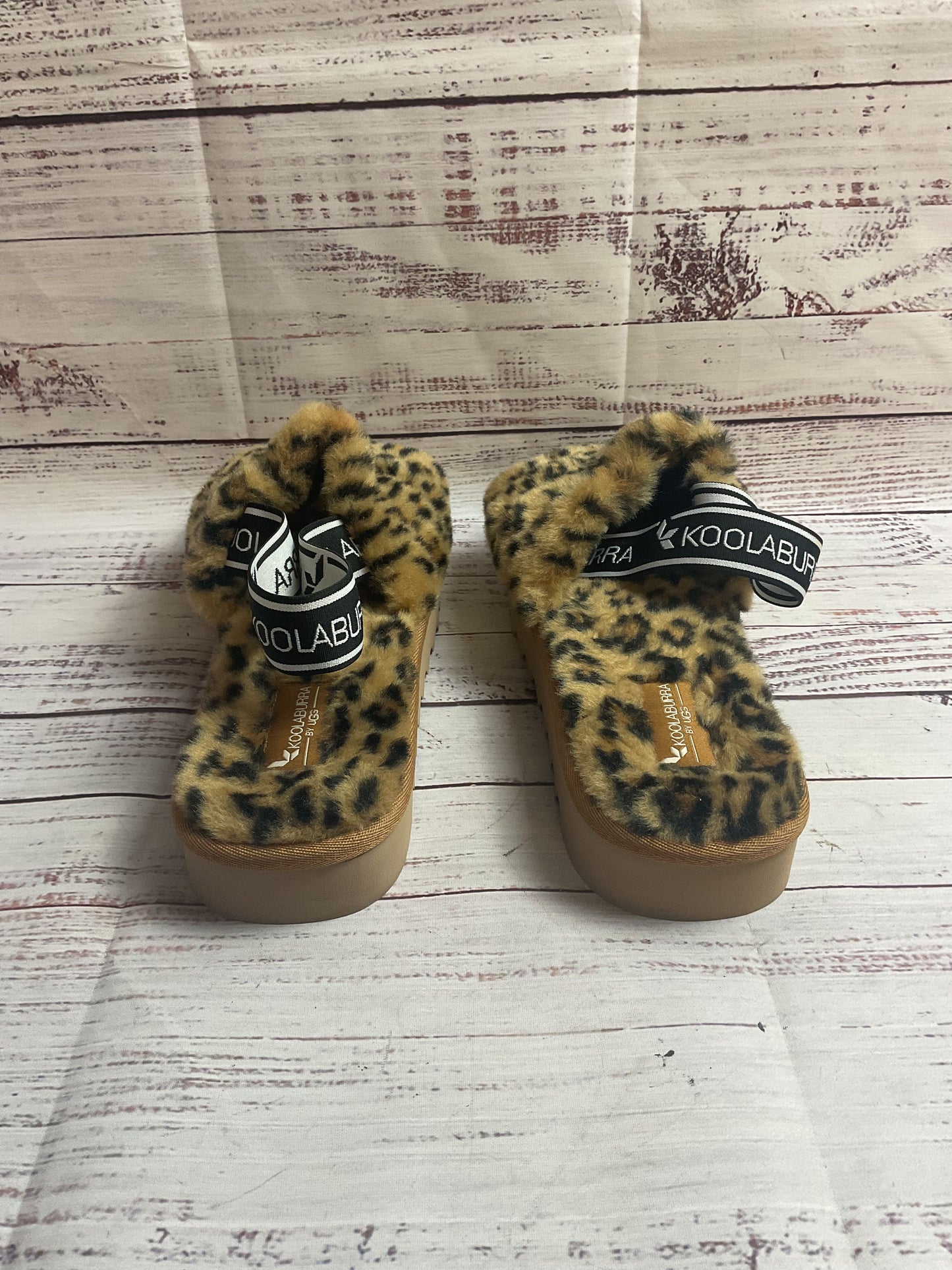 UGG Koolaburra Leopard Fuzzy Slide On Sandal Women 11
