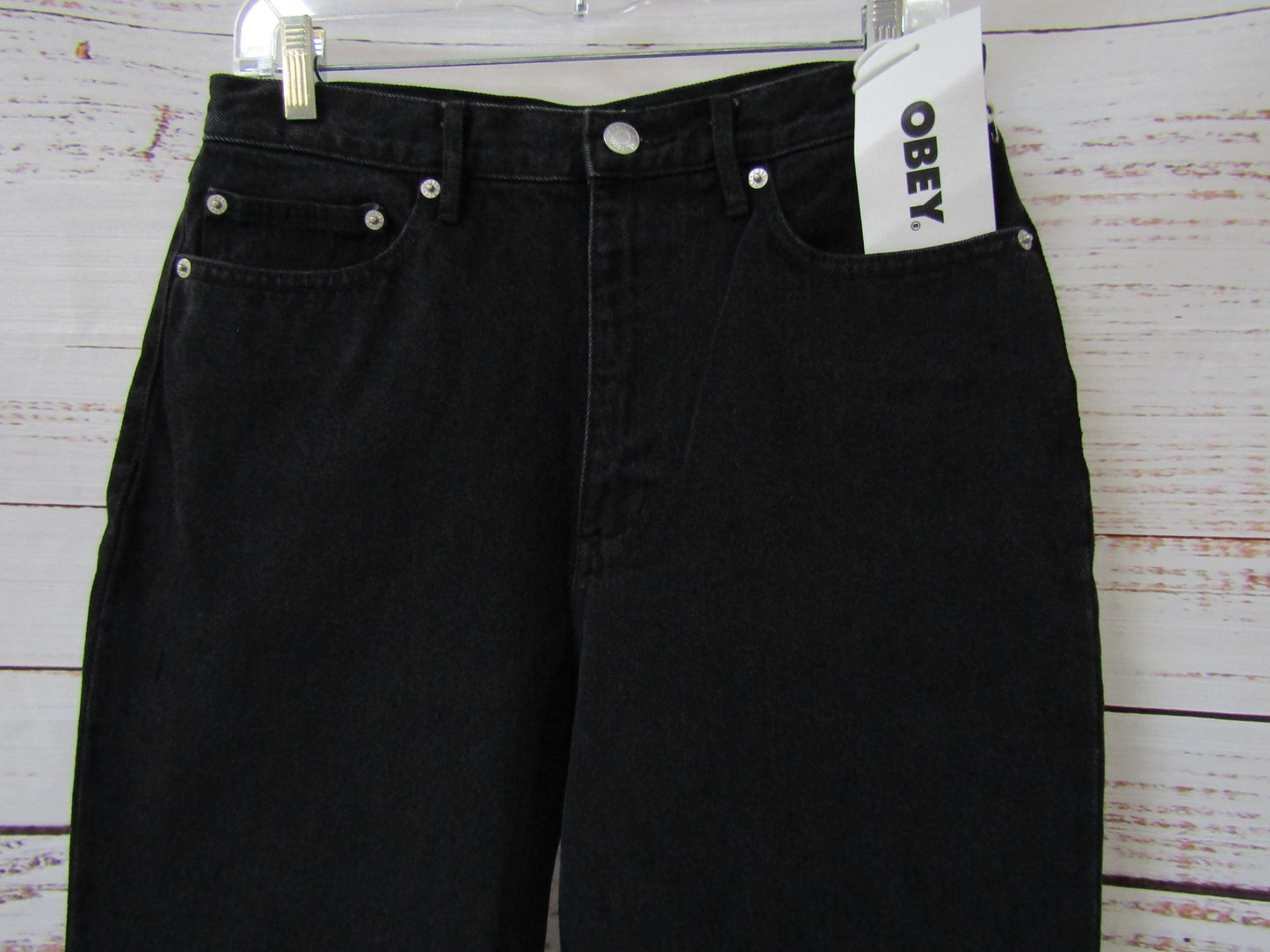 Obey Women's Faded Black Everyday Slim 5 Pocket Denim Size 26
