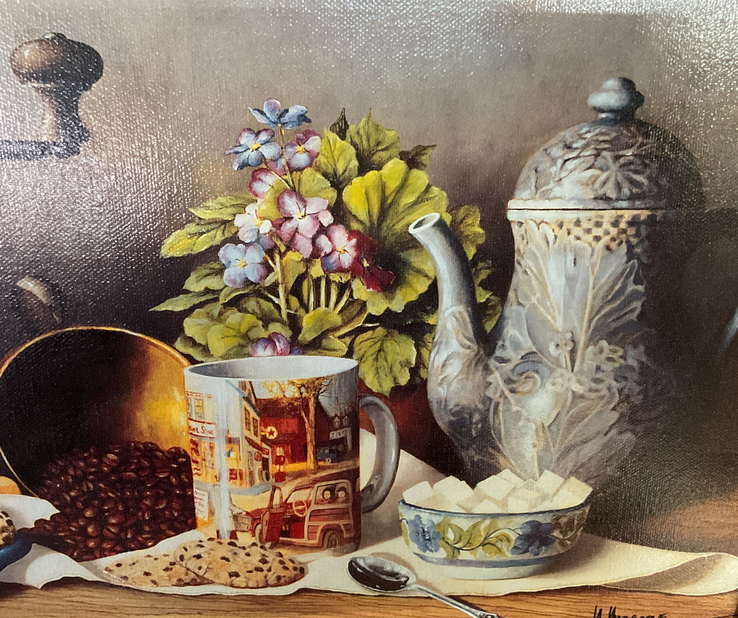 Morning at Grandma's Framed Canvas Print Signed By H. Hargrove