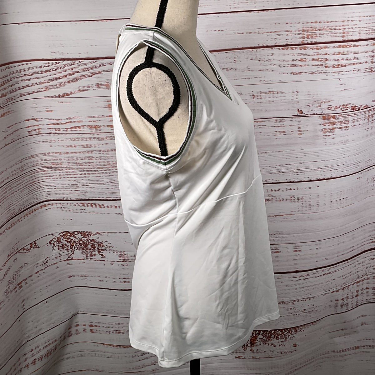NWT VERONICA BEARD Spin Striped-Trim Tank Top- SZ XL