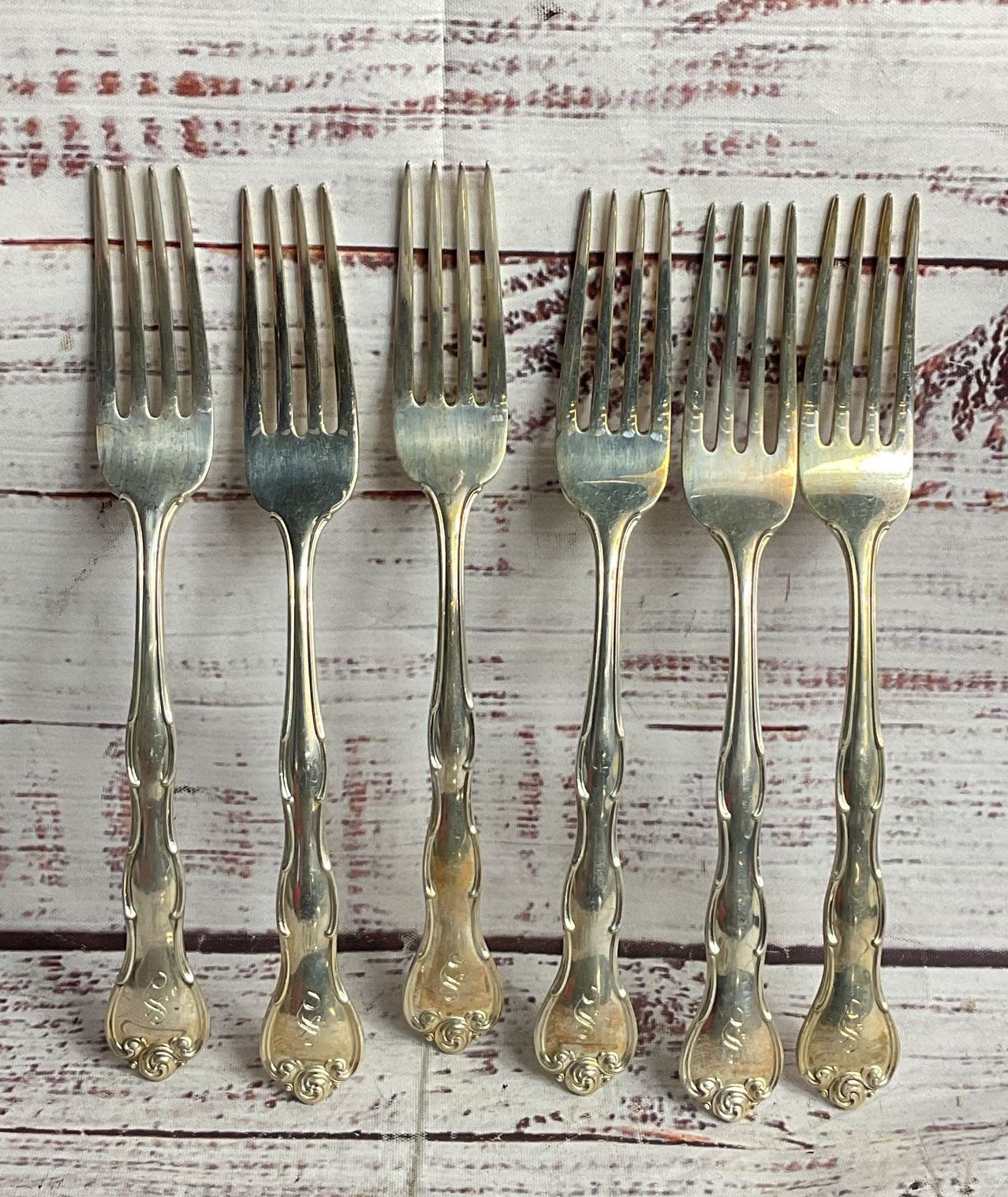 Gorham Vintage Set of 12 Rondo Dinner Forks Sterling Silver