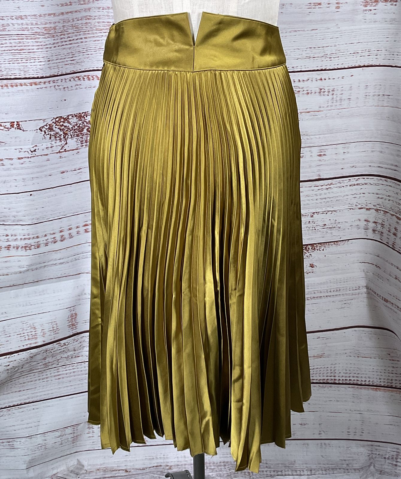 Rag & Bone Alma Pleated Cotton Blend Skirt Seed Green Skirt 4