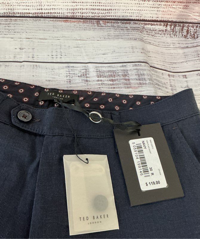 NWT Men's Ted Baker Navy Blue Shorts Size 30 Retail $119