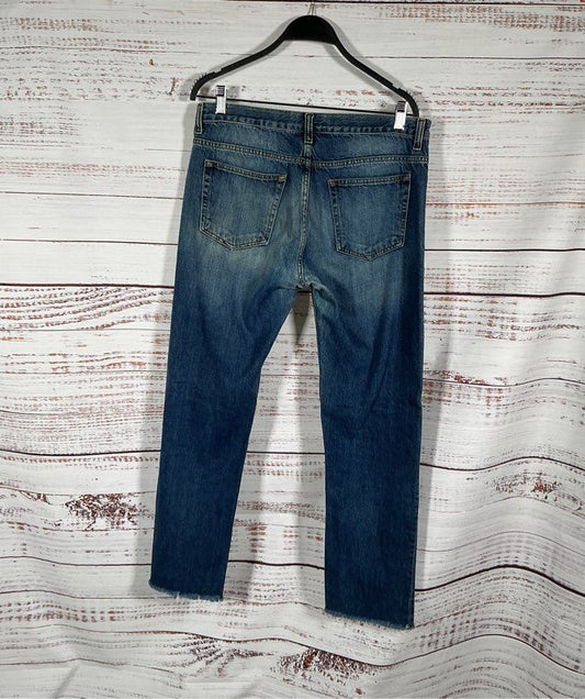 Men's Sandro New Droit Jeans Distressed Frayed hem Button fly Size 33