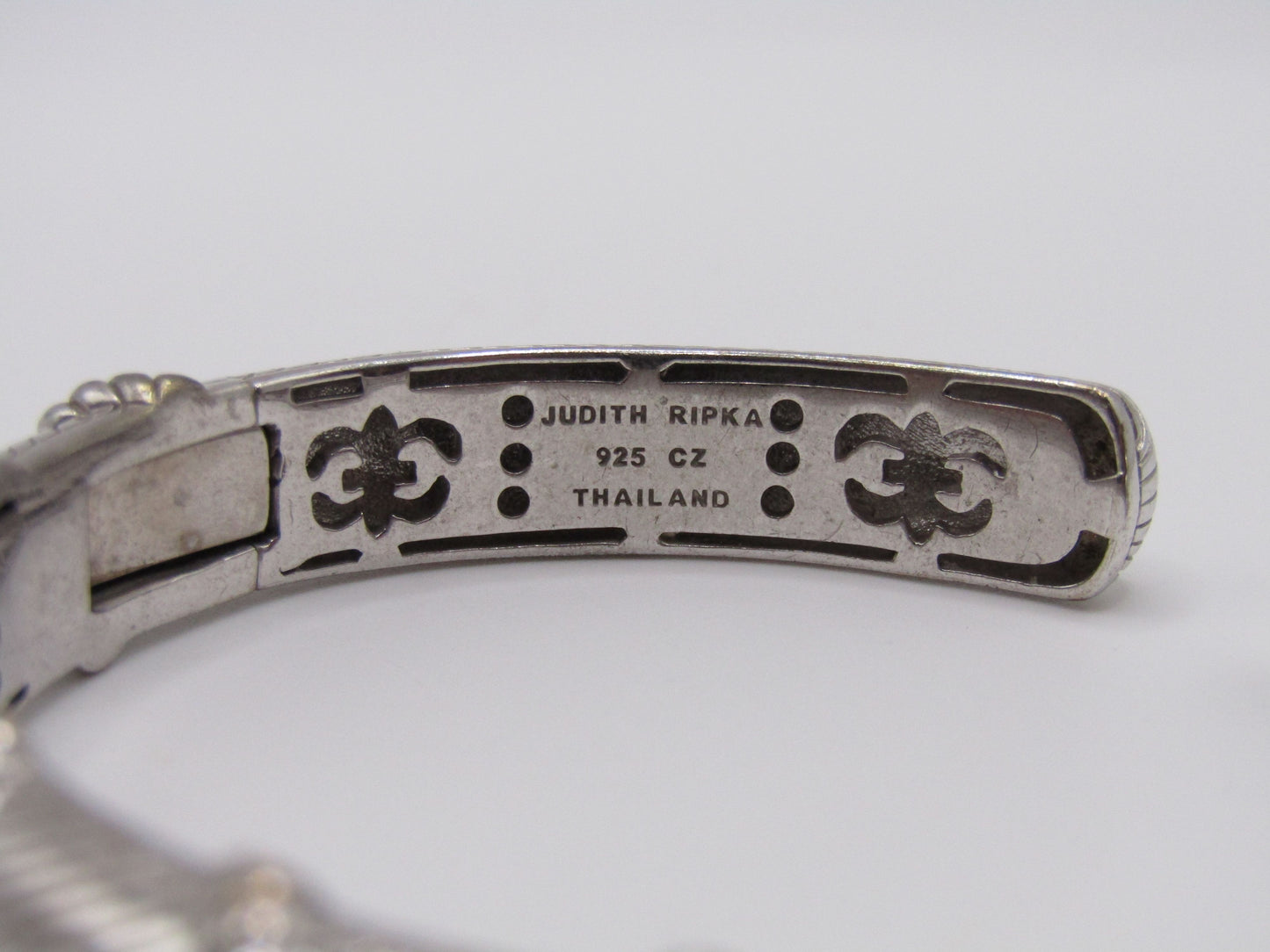 Judith Ripka Sterling Silver Cable Hinge Cuff Bracelet