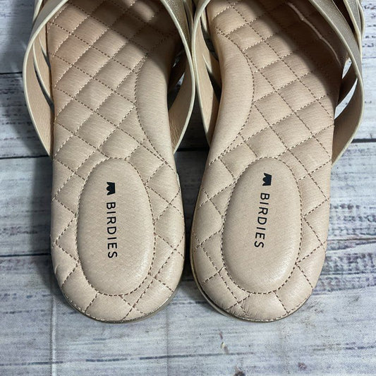 Birdies Woven Metallic Gold Mule Slip On Flats Women's Size 7