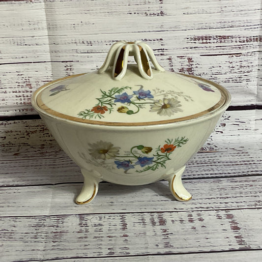 VTG. EDELSTEIN Bavaria Floral Serving Dish with Lid- 4.5" x 5.5"