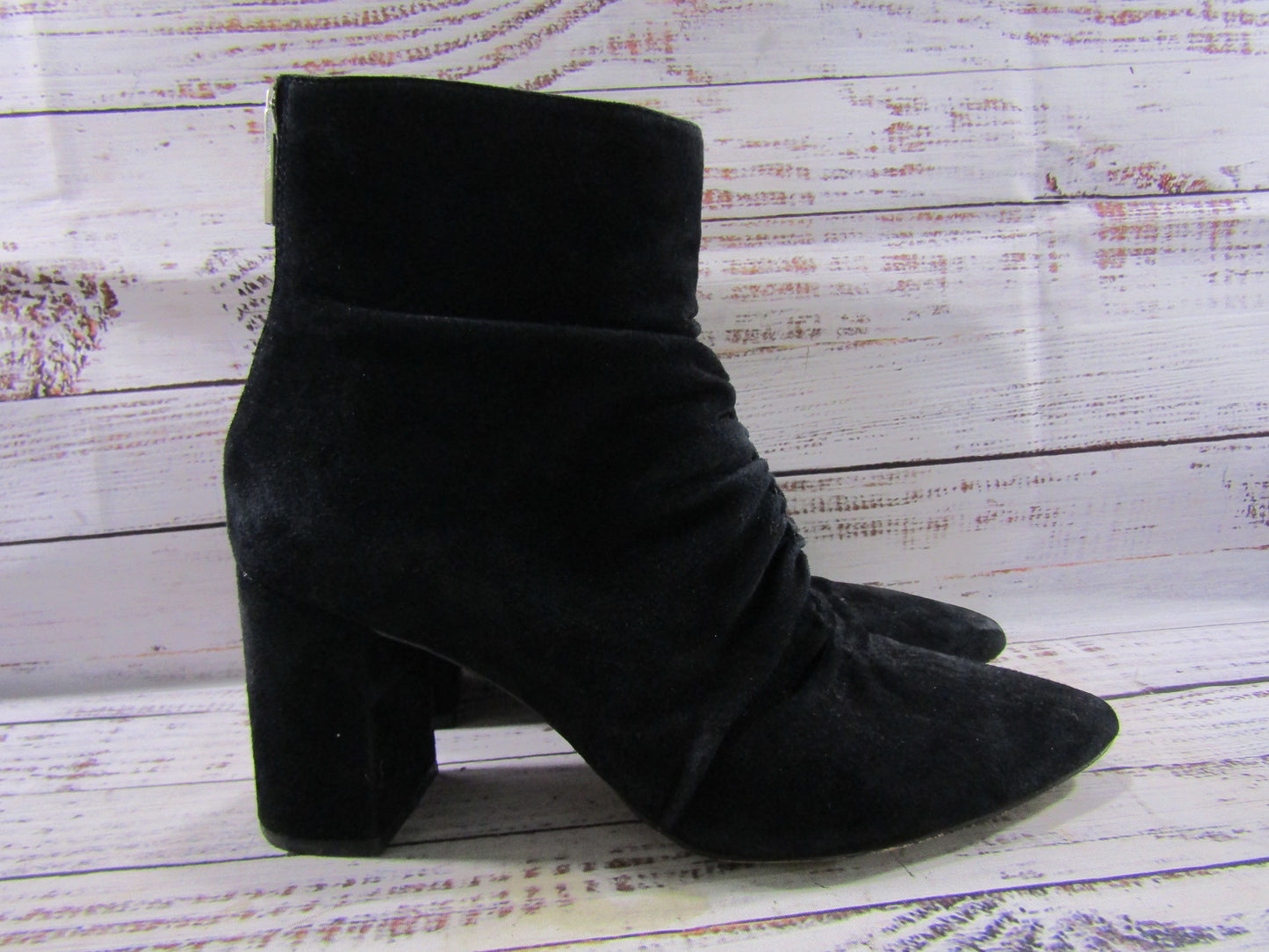 1.State Saydie Women's Black Suede Zip Ankle Boots Size 8