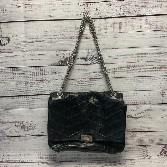 Claudie Pierlot Black Embroidered Chain Strap Shoulder Bag 10"x 8"x4"
