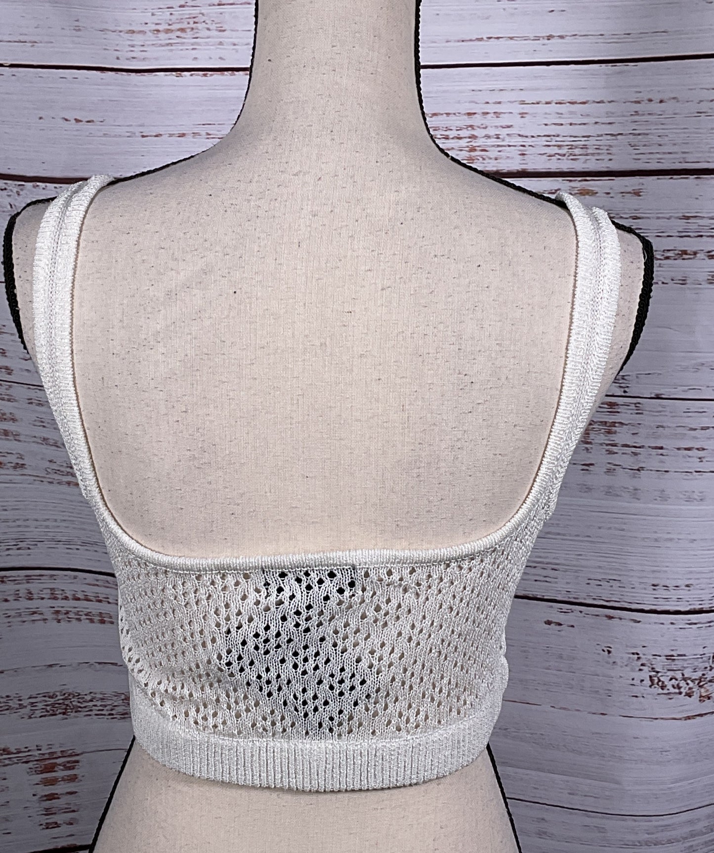 Michael Costello x REVOLVE Vera Cropped Knit Top White M