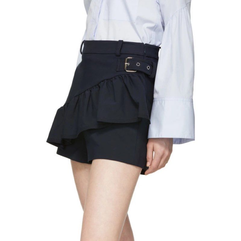 NWT 3.1 Phillip Lim Shorts with Ruffle Apron Midnight Blue Women's Size 0