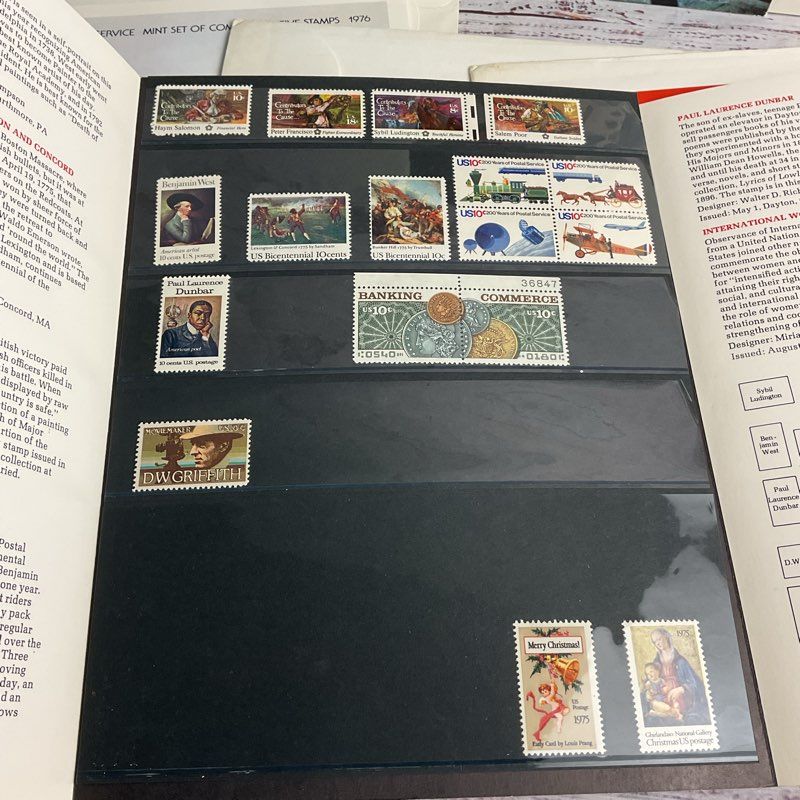 Lot Of 6 Vintage Us Mint Commemorative Stamp Sets (1974 78, 1983)