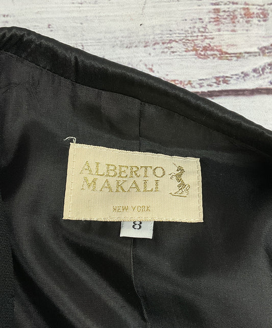 Vintage 1990s Alberto Makali Black Jumpsuit with Gold Heart Buttons & Over Shawl