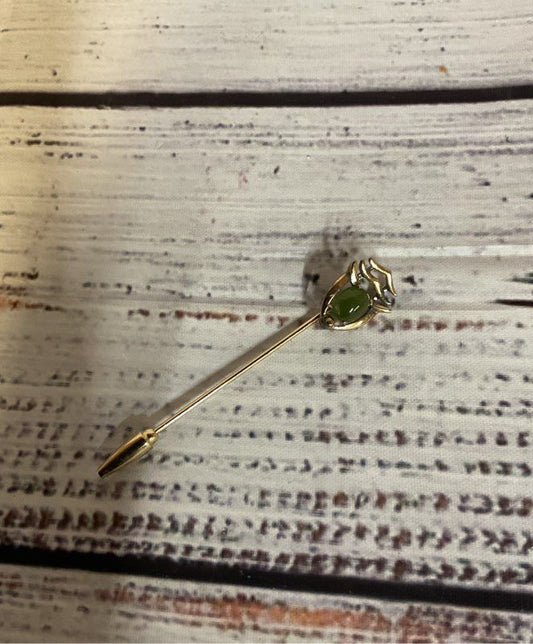 ANSON Sterling Silver Jade Vintage Stick Pin
