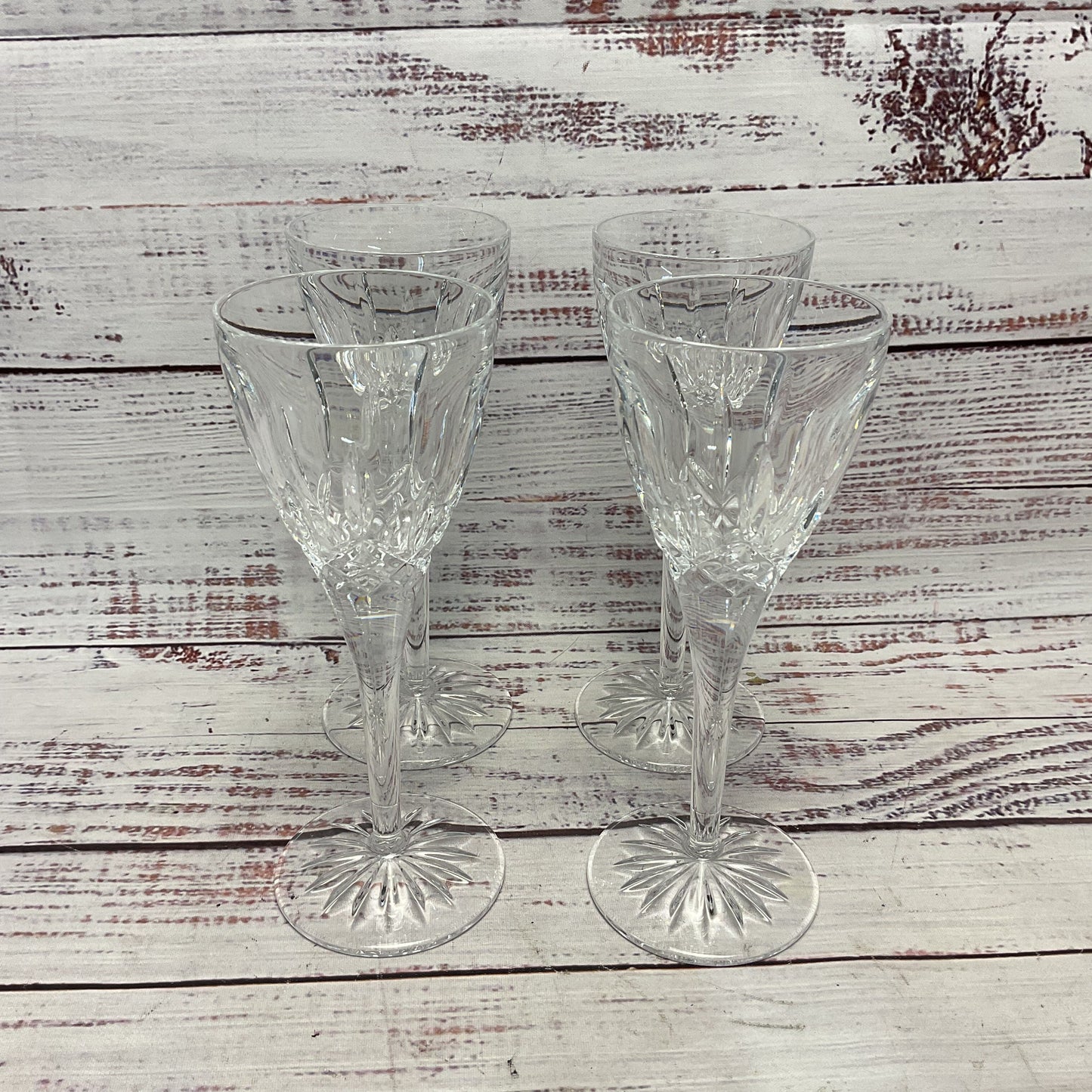Waterford Lismore Clear Crystal 4 Pc Cordial Glasses 6.5"