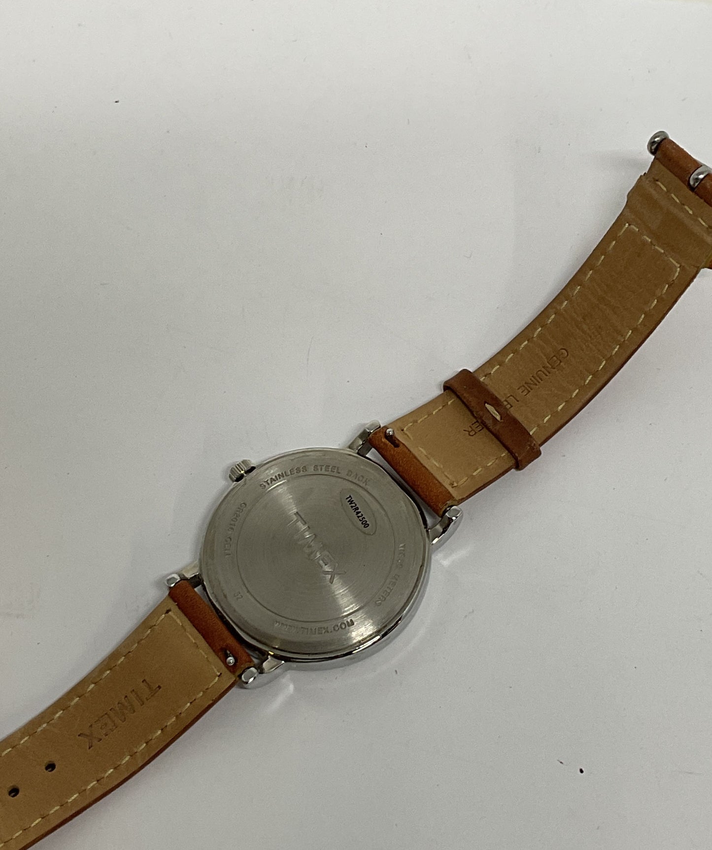Timex Indiglo Stainless Steel Brown Leather Band Watch