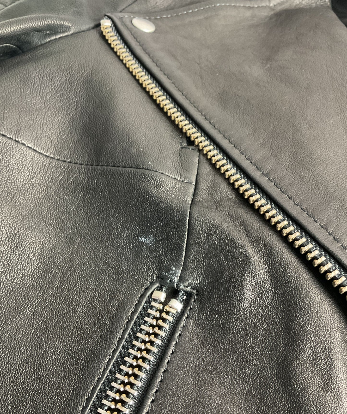 H&M New Icons Biker Leather Jacket Black 8