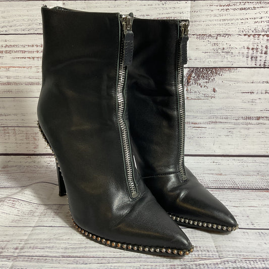 ALEXANDER WANG Eri Women's Black Studded Pointy Back Zip Booties/Boots- SZ 39