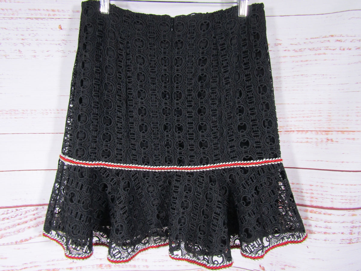 Sandro Richard Women's Black Chain Link Lace Skirt Size 3