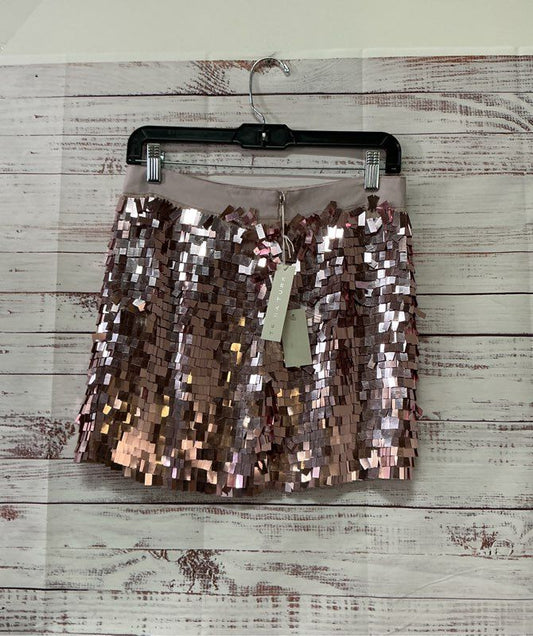 NWT Women's Trina Turk Pink Sequined Placket "Ariel" Skirt Size 00 Retail $268