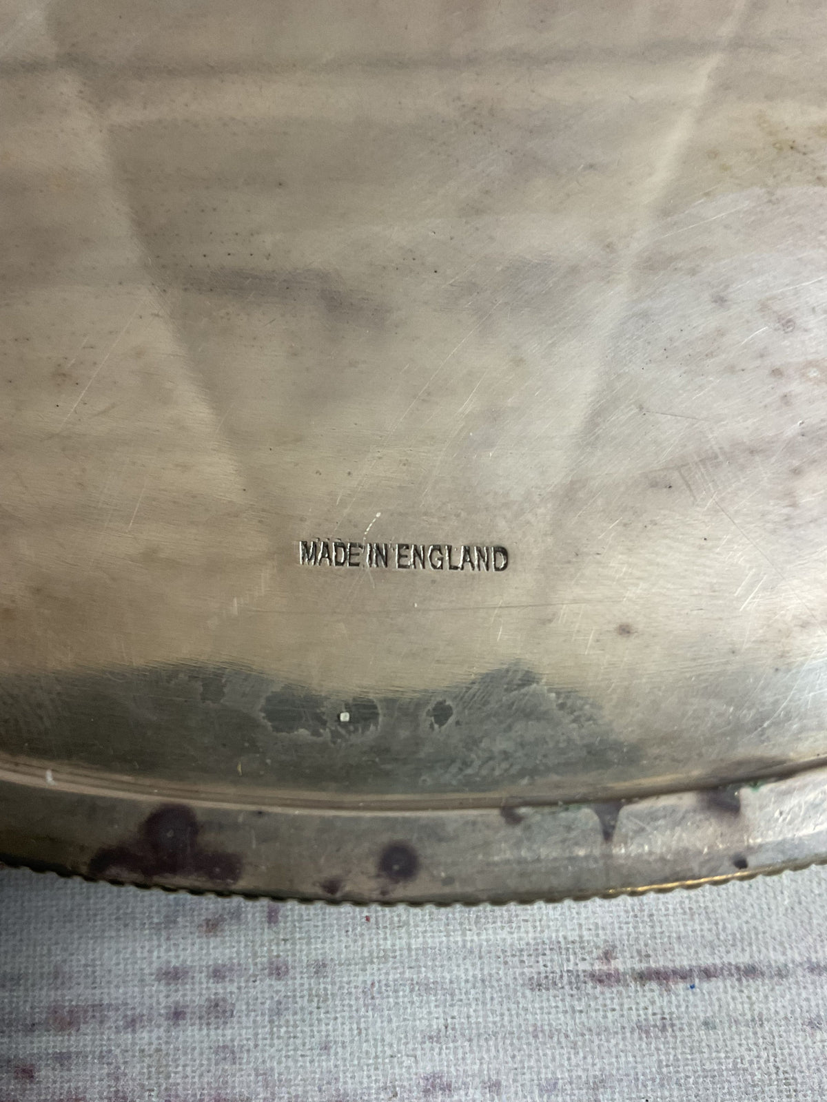 Made In England Silver Plated Rimmed Tray