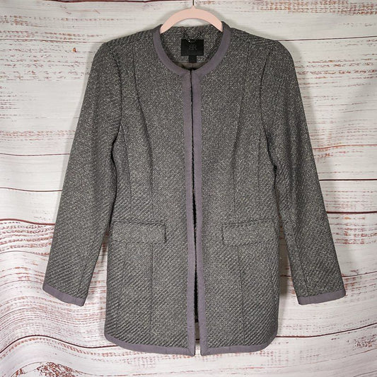 Banana Republic Gray Tweed Round Neck Line Jacket - Size S
