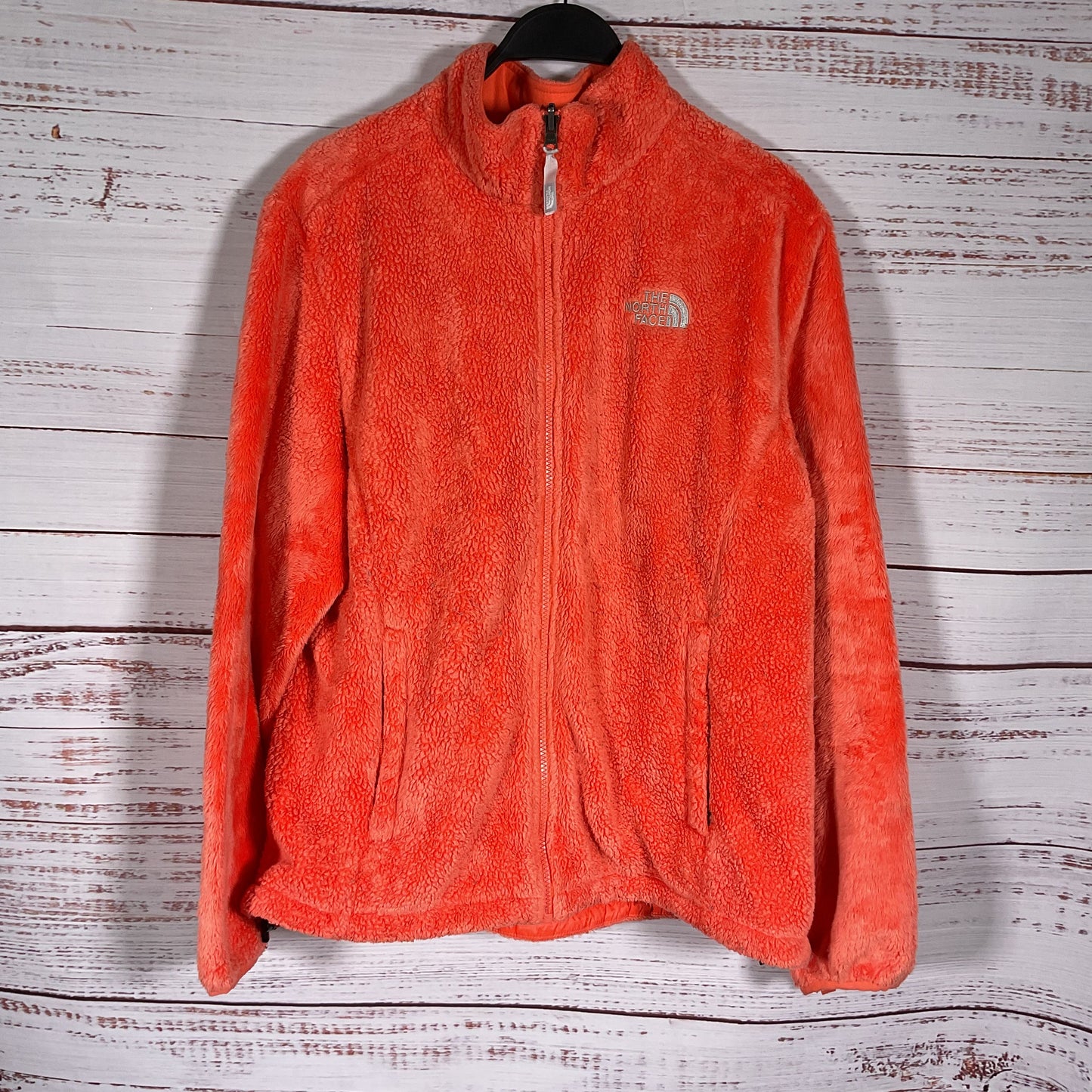 The North Face Orange Fuzzy Fleece Full Zip Jacket - Size XL