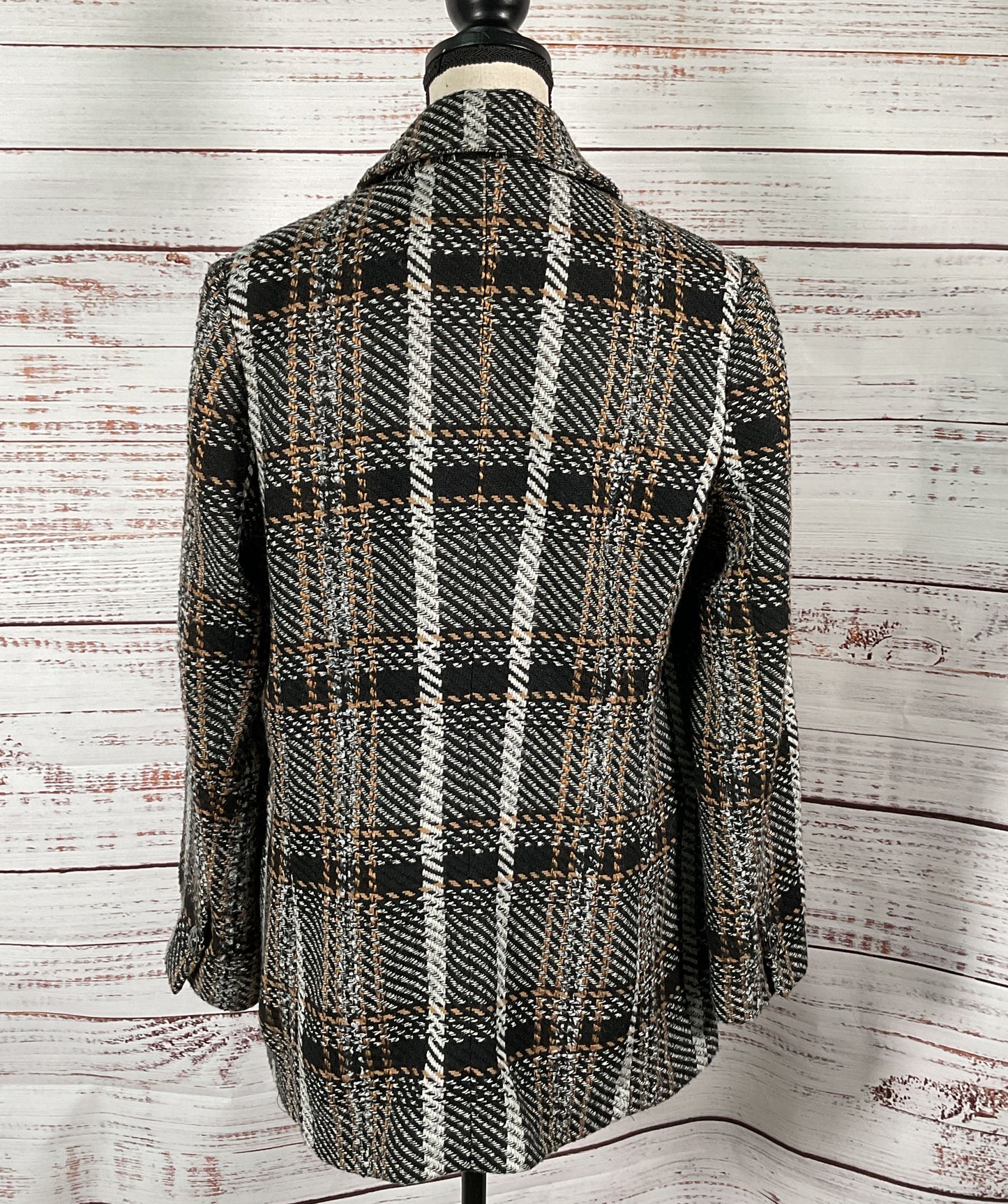 Elie Tahari Wool Blend Women's Tweed Blazer Multicolor L