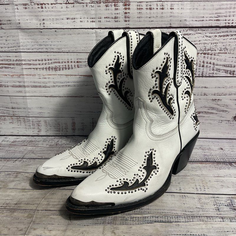 Idyllwind White & Black Studded Western Cowboy Boot Women's 10