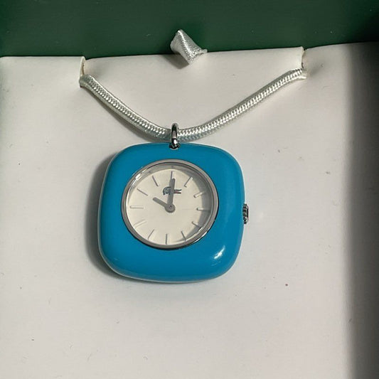 NIB Lacoste Sportswear Collection Pop Charm Blue Watch Pendant Necklace