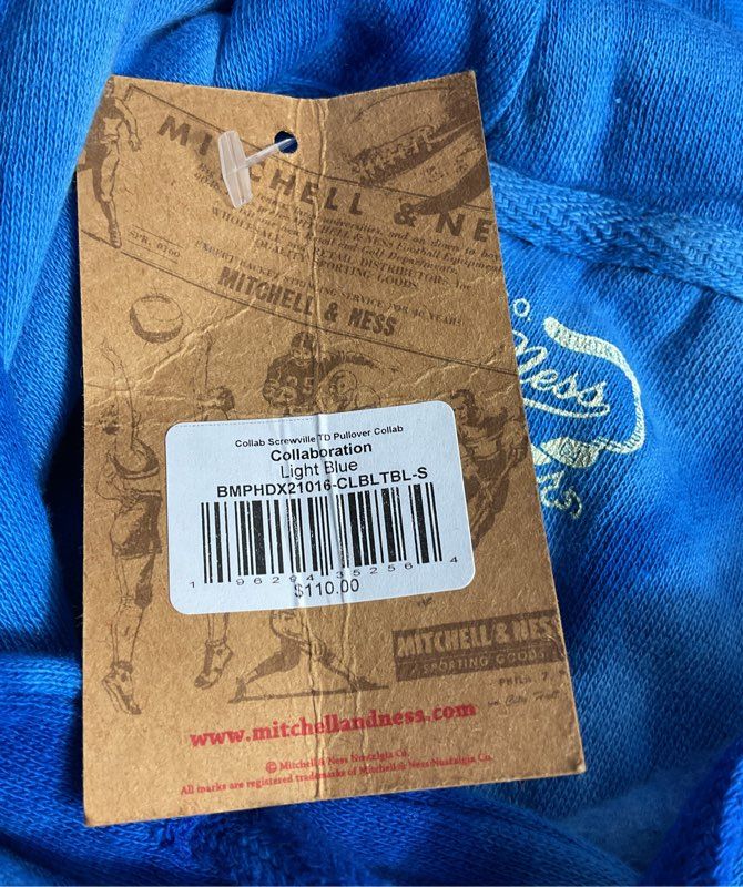 Mitchell & Ness x DJ Screw Men's Screwville Tie-Dye Pullover Hoodie Blue S