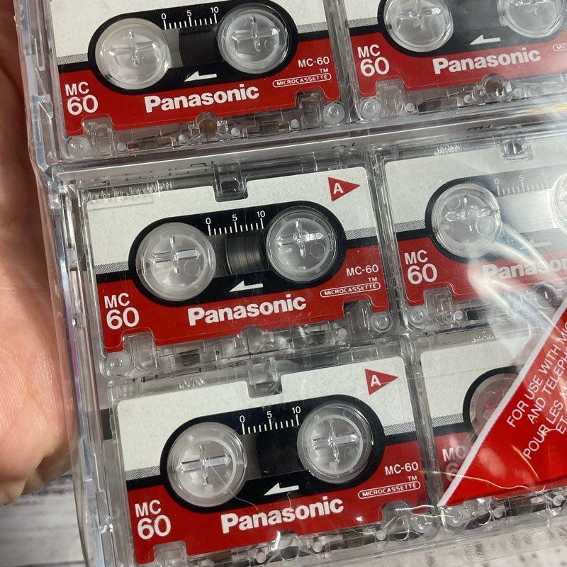 Panasonic Microcassette Tape 8 Pack Sealed W/ Storage Cases
