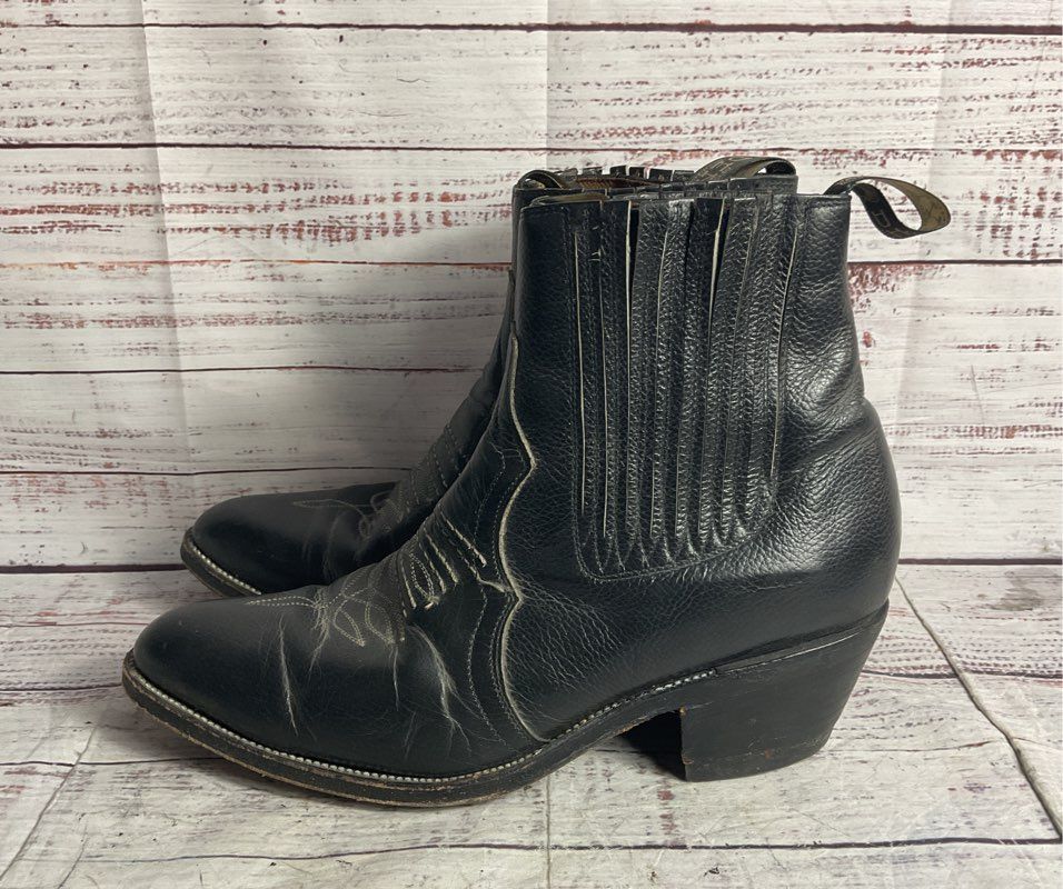 Denver Leather Western Cowboy Boot Black 8.5