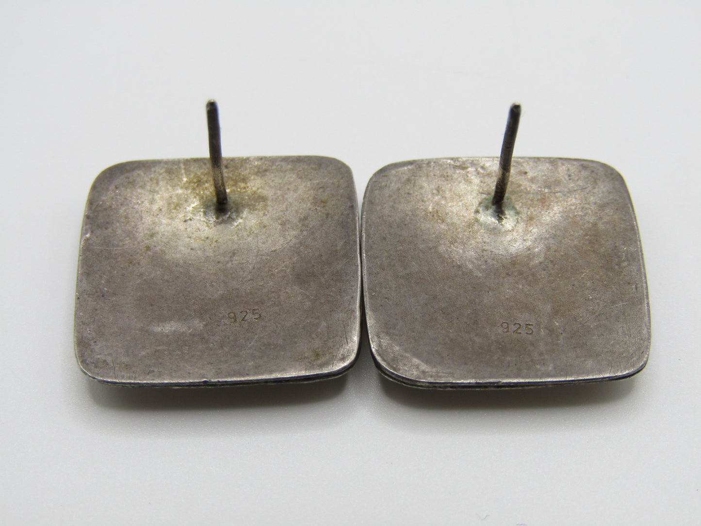 Vintage Sterling Silver Square Dot Stud Earrings