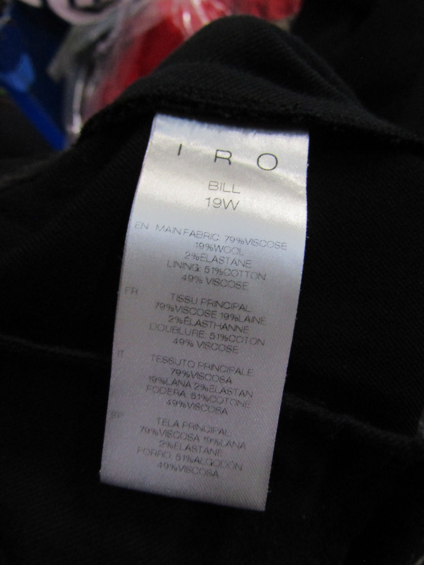 IRO Margate Women's Black Wool Blend High Waisted Belted Trousers Size 40