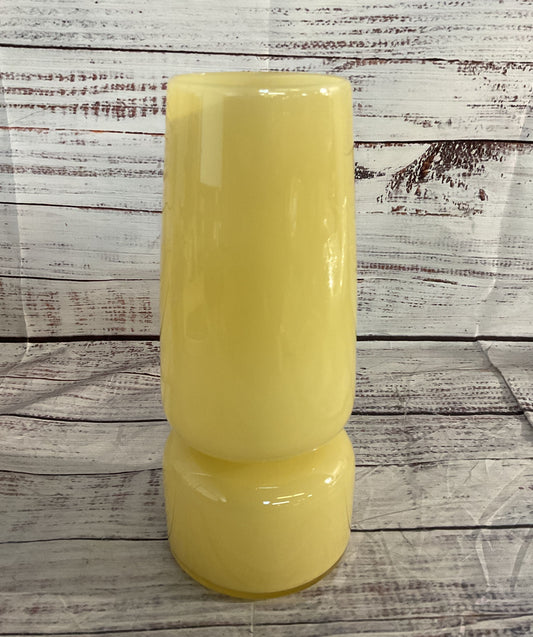 Modern Handmade Signed Glass Vase Yellow