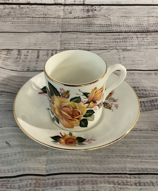 Royal Grafton Bone China Rose Demitasse Cup & Saucer Multicolor