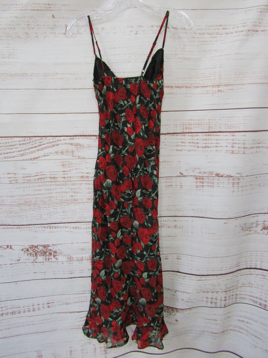 Commense Women's Bulgarian Roses Floral Cami Long Dress Size XS