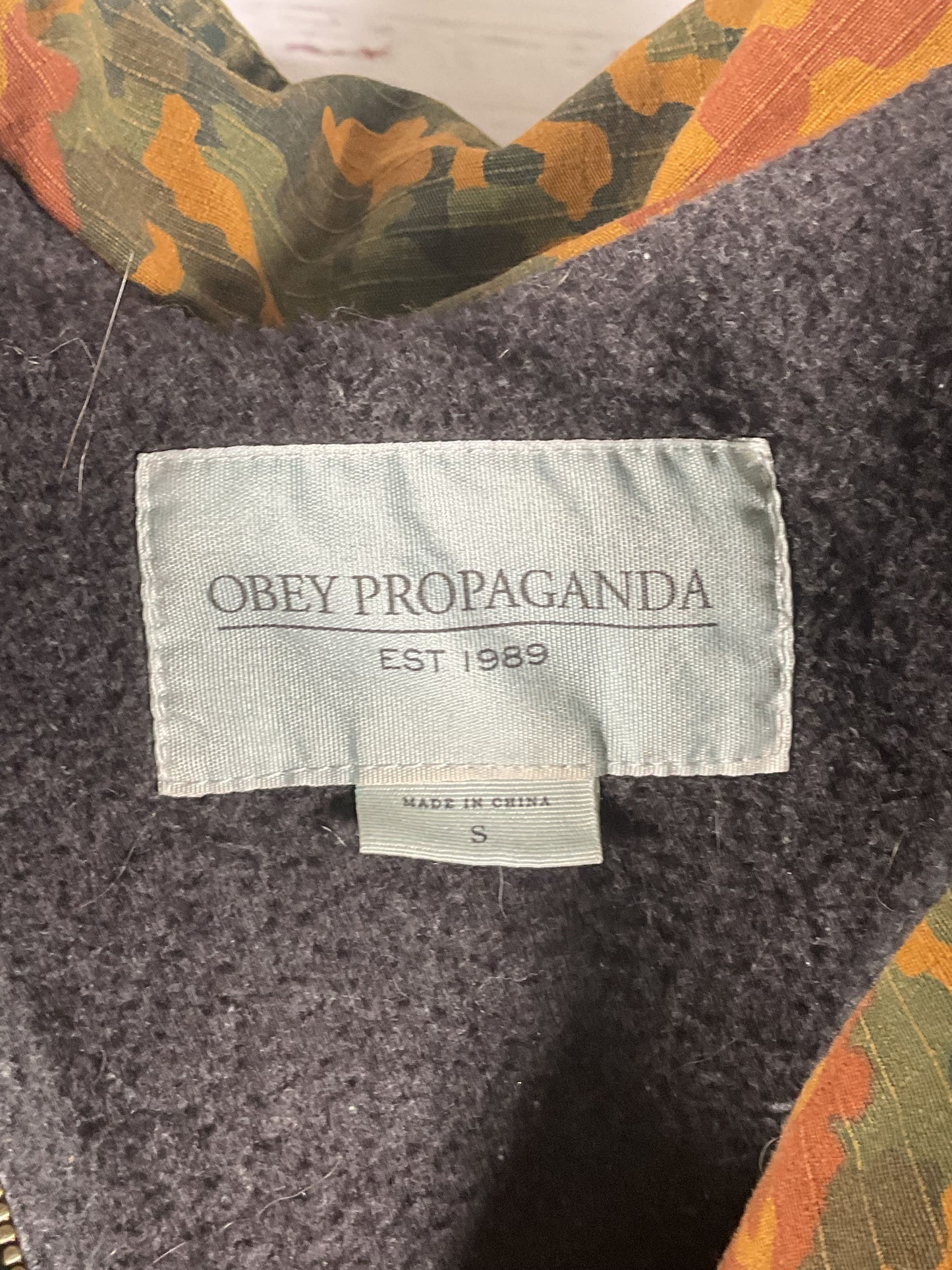 Obey Propaganda Camo Jacket with Detachable Hood - Size S
