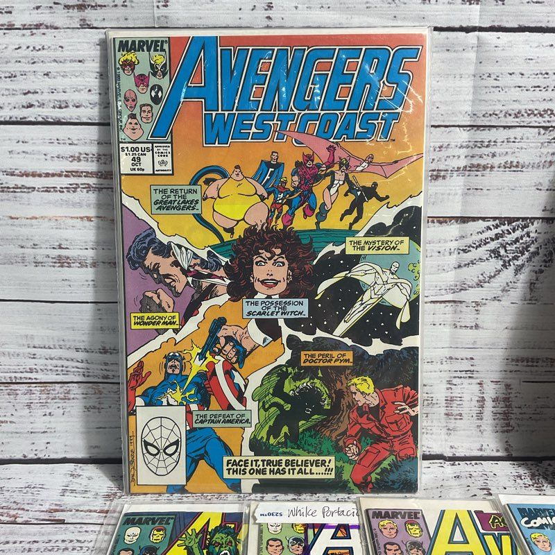 Lot Of 8 Vintage Avengers West Coast Ungraded 90s Superhero Comics