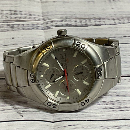 NAUTICA 10064G Stainless Steel Chronograph 100m Men's Watch- 6.25"