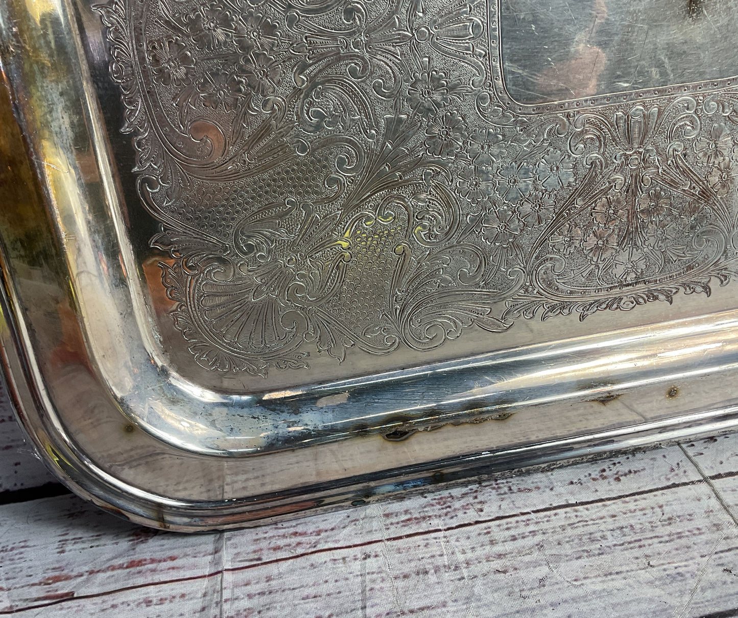 Marshall Field & Co. Silverware Vintage Engraved Serving Tray Silverplate